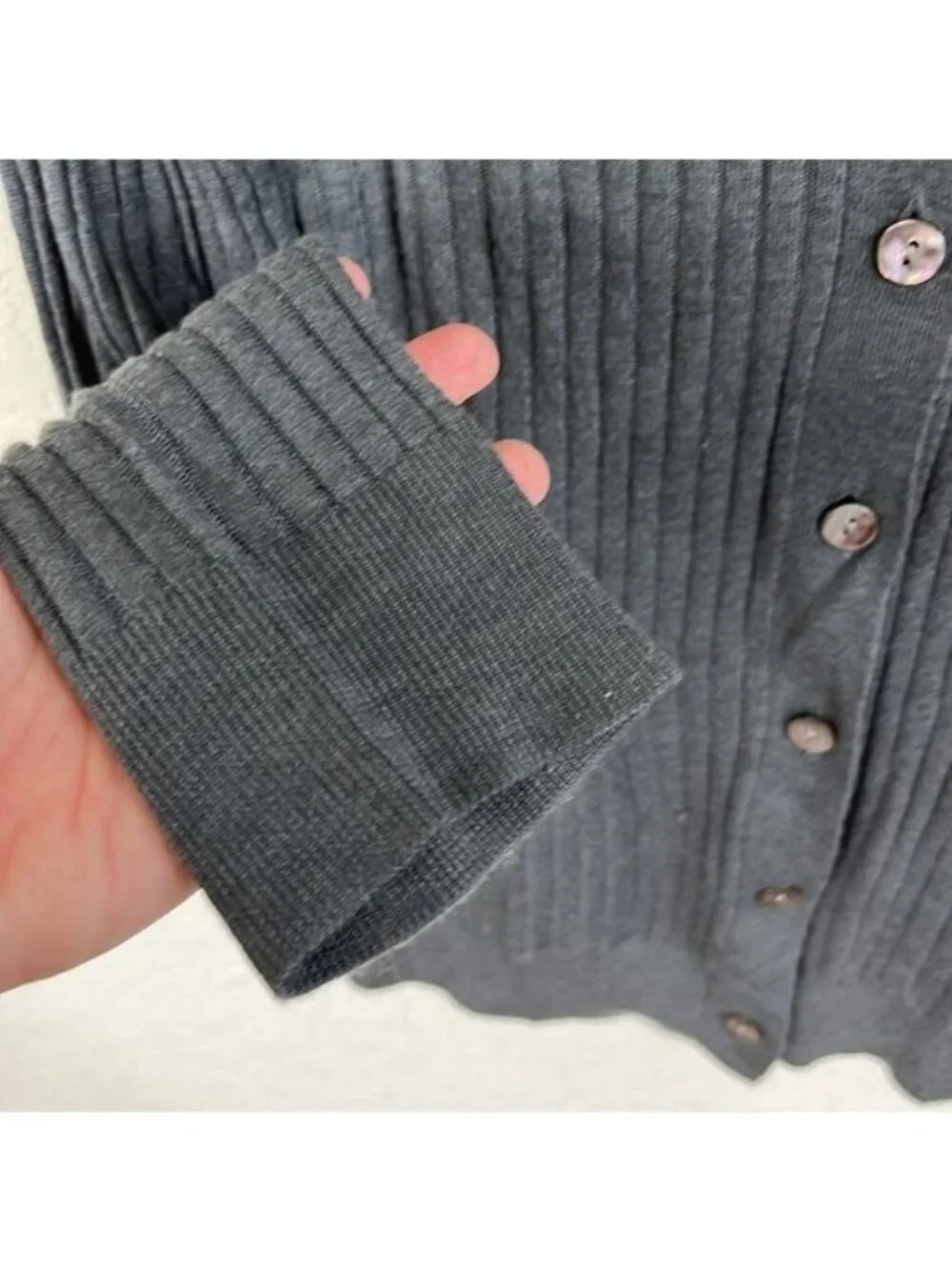 The Reset R Label Cashmere Ribbed Cardigan Sweater - Picture 4 of 7